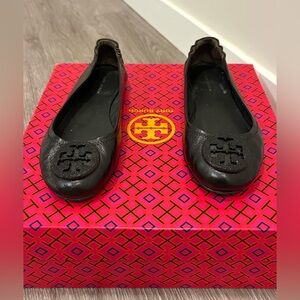Tory Burch Black Leather Flats